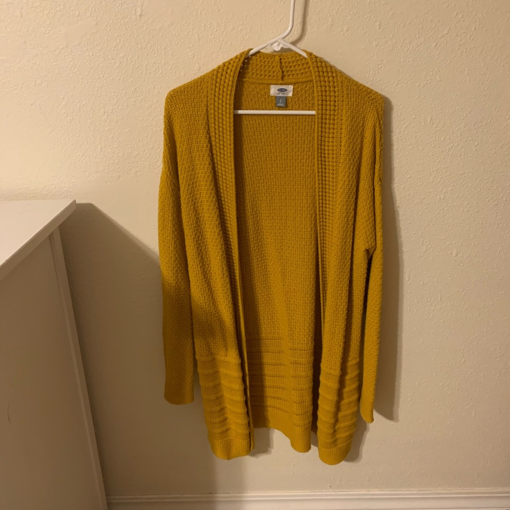 Old navy open mustard chunky cardigan sweater